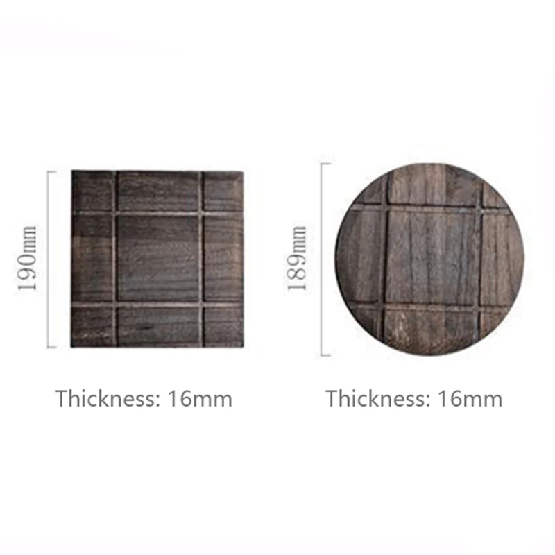 

Candlenut Pot Holder Insulated Round Bowl Coaster Square Heat Resistant Pan Holder Wooded Coaster for Kitchen Accessories