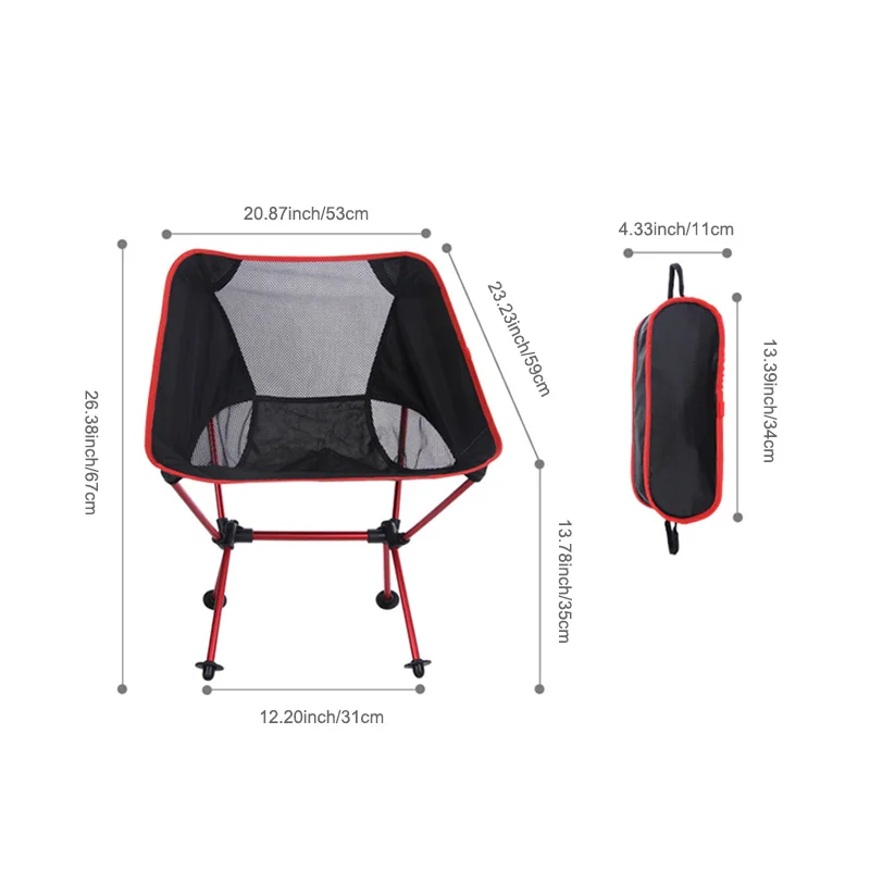

Hot Portable Ultralight Folding Chair With Storage Bag Aluminum Alloy Oxford Chairs For Outdoor Sport Camping Hiking Fishing
