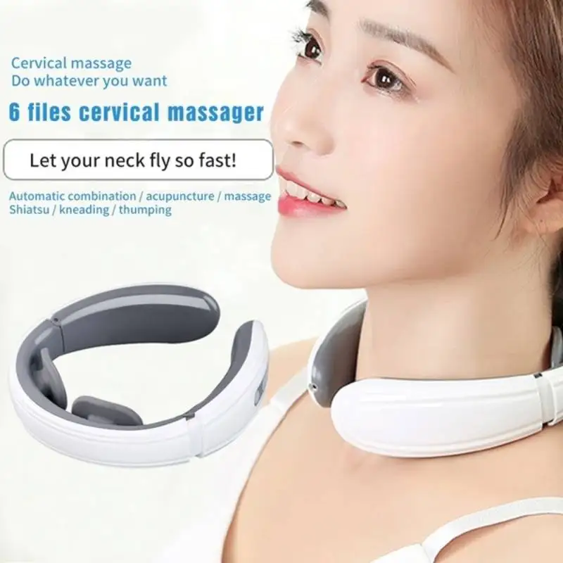 

Electric Pulse Cervical Spine Massager Usb Rechargeable Cervical Pulse Massage Acupuncture Magnetic Therapy Pain Relief Tool