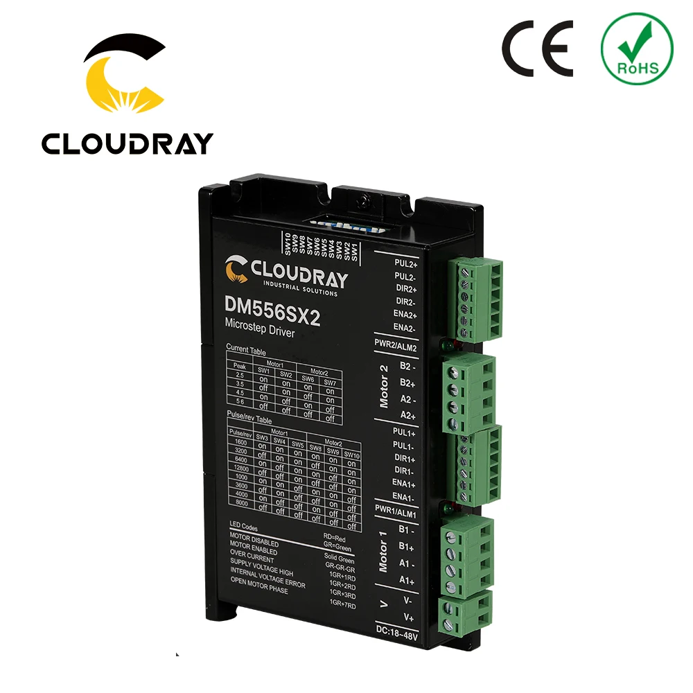 Драйвер шагового двигателя Cloudray Nema 23/24 DM556SX2 а 24 ~ 48 В постоянного тока для 2 шт.