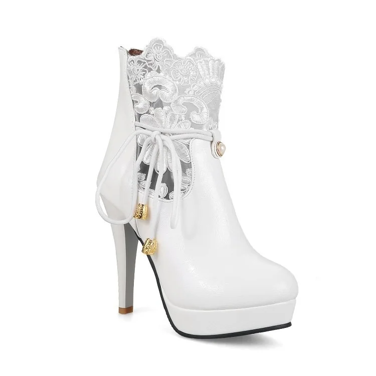 

new heeled Autumn high and short winter boots fashion lace thin heel Size 32-43 women's boots order