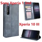 Чехол-Кошелек из искусственной кожи для Sony Xperia 1 5 10 III Lite, Магнитный чехол-книжка с подставкой и защитным чехлом для карт