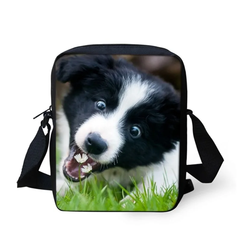 Женские сумки-мессенджеры THIKIN с милым рисунком бордюра колли сумка на плечо 3D