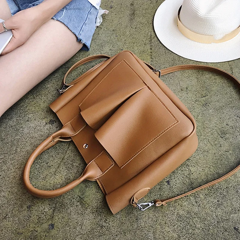 

Fashion Pu Leather Laptop Bag Simple Handbag Ladies Shoulder Bag Casual Handbag Retro Lady Crossbody Bag