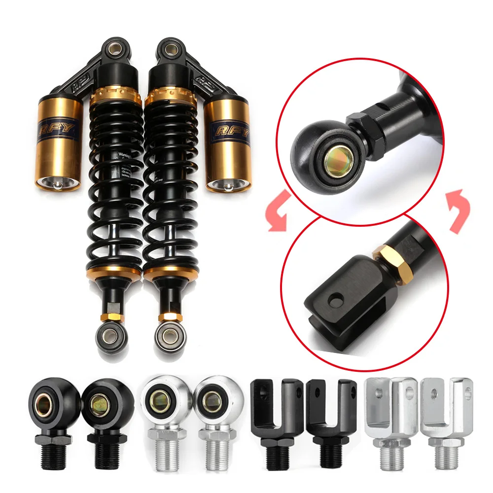 цена 1 Pair Eye Diameter 10mm 12mm Copper Rings Motorcycle Accessories Air Shock Absorber Rear Replace Adapter U Fork End Head D10