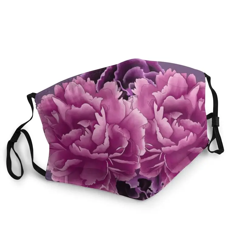 

Floral Pink Mask Dustproof Breathable Peony Face Mask Protection Cover Adult Respirator Mouth Muffle