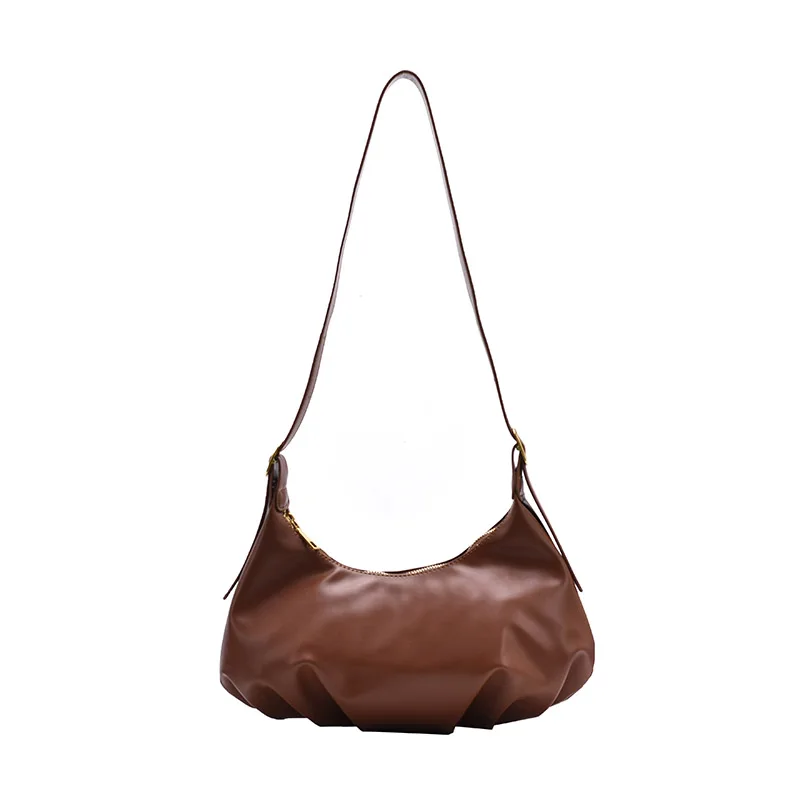 

Large Capacity Bag Women's 2020 New Fashion Niche Design Pleated Armpit Bag Korean One Shoulder Soft Casual Pack D971