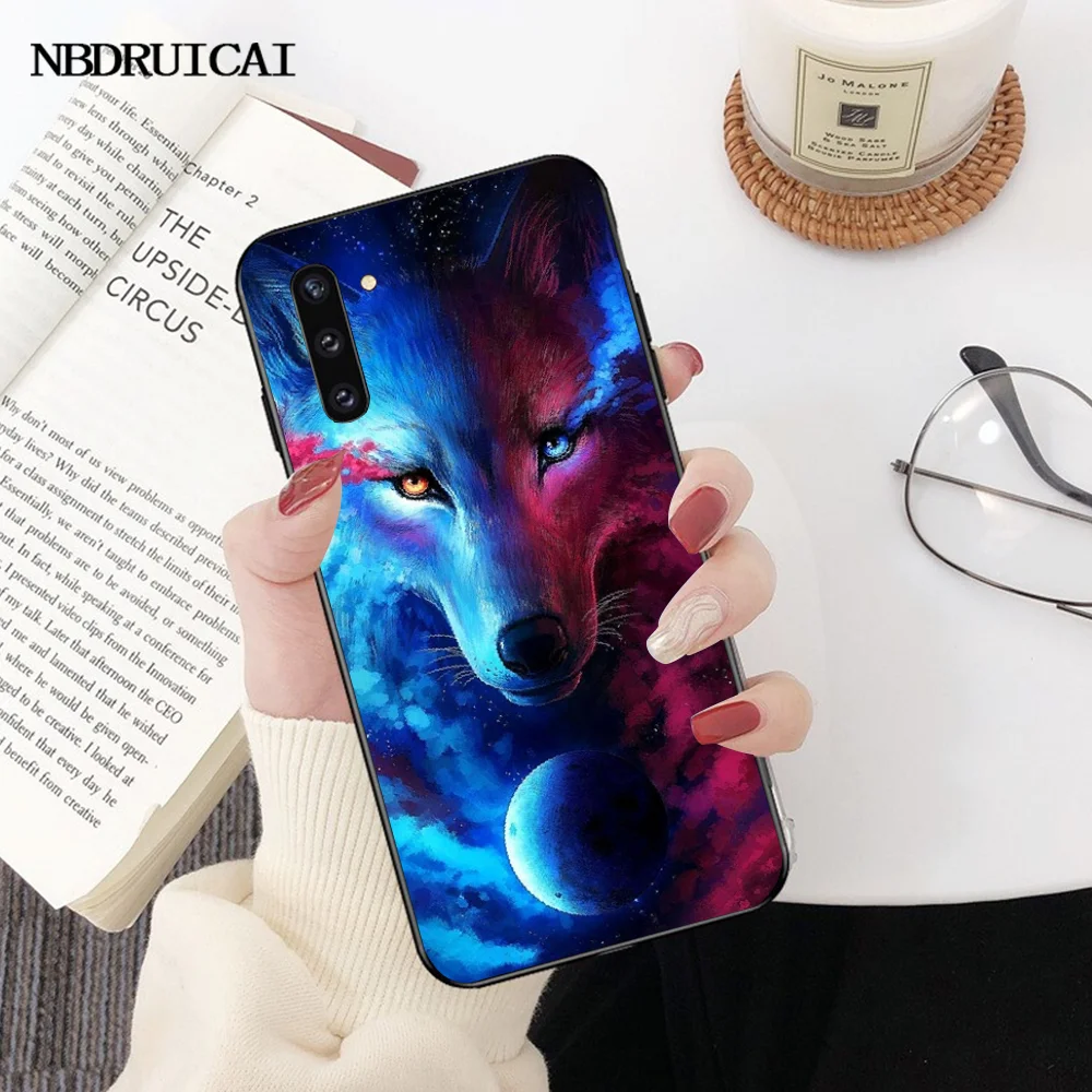 NBDRUICAI красочный волк искусство горячий черный мягкий чехол для телефона Samsung Note 3 4
