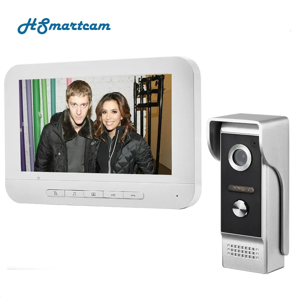 

7 inch Wired Video Door Phone Visual Video Intercom Speakerphone Intercom System With Waterproof Outdoor IR Camera