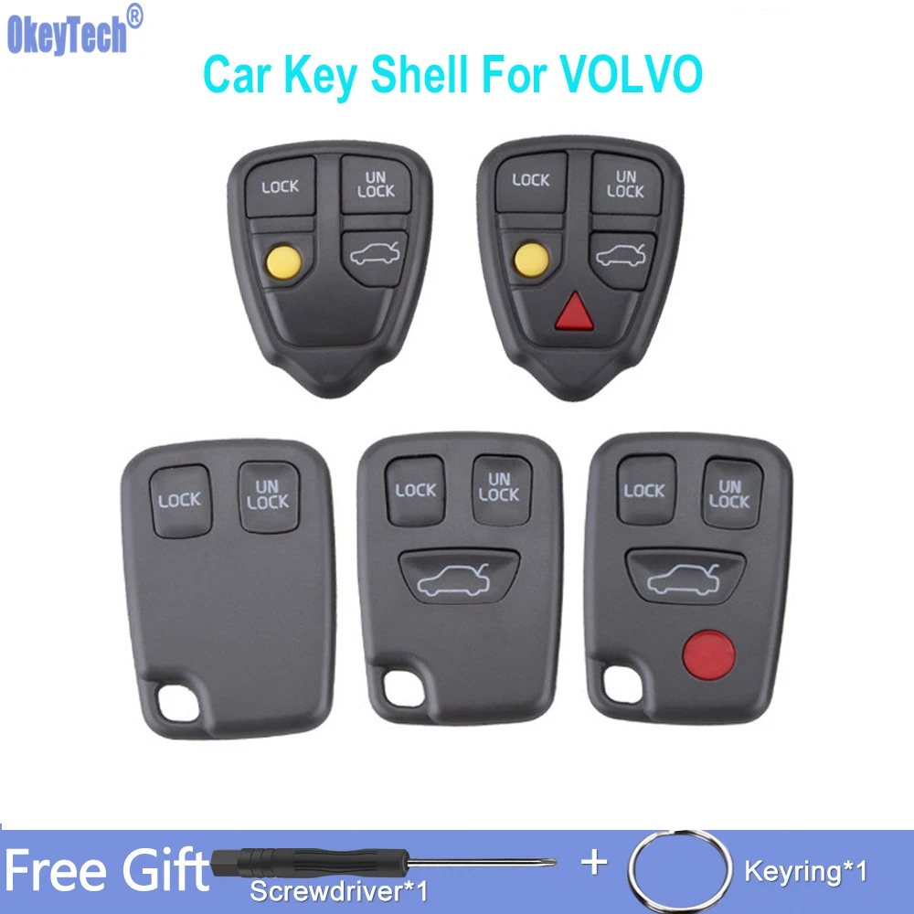 

OkeyTech 2/3/4/5 Buttons Replacement Remote Car Key Shell For Volvo S40 S60 S70 S80 V40 V70 XC90 XC70 Car Key Cover Case Fob