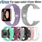 Силиконовый роскошный классический спортивный ремешок для часов Oppo Watch 41 мм46 мм, сменный Браслет, подходящий Новый ремешок для смарт-часов
