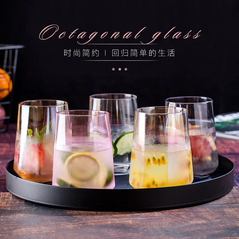 

Color glass water cup simple creative fruit juice cup drink cup drink cup girl milk cup beer cup