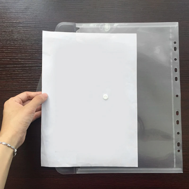 

10Pcs 11 Hole Transparent A4 Document File Bag Plastic Folder File Bill Envelope Storage Bag Data School Paper Bag