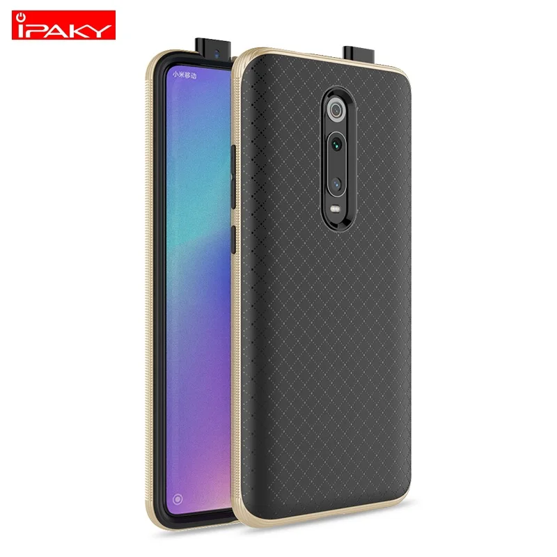 Gold Для Red mi K20 Чехол IPAKY PC бампер силиконовый mi 9T мягкая задняя 2 в 1 Гибридный противоударный бронированный чехол для Xiao mi Red mi K20 Pro Чехол - Цвет: Gold