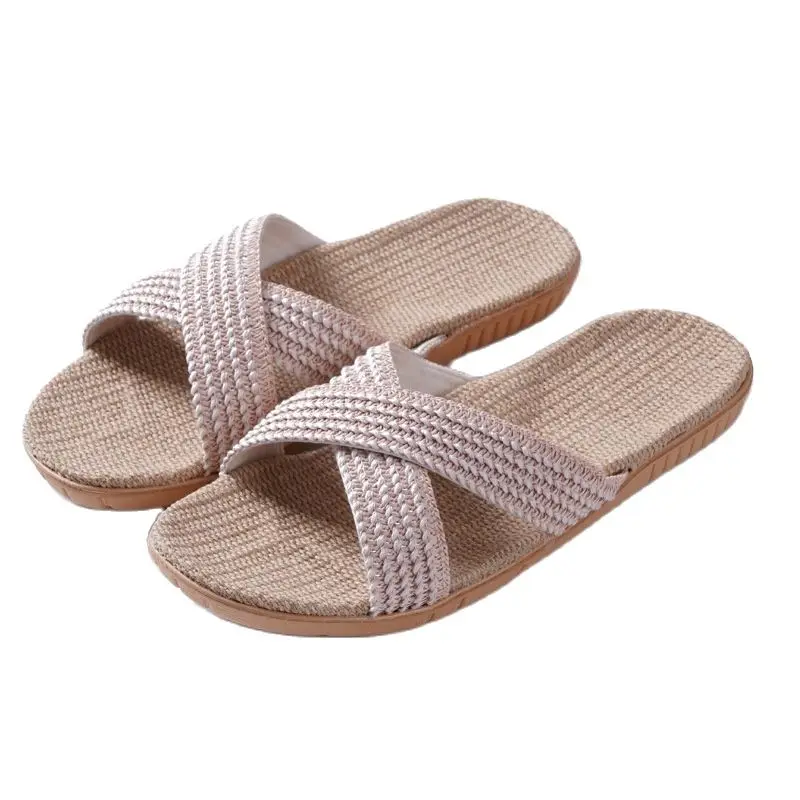 Suihyung/летние женские льняные шлепанцы разных цветов Домашняя обувь из пеньковой