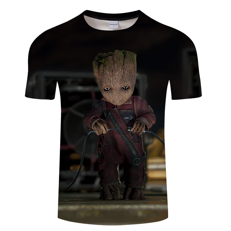 Хип хоп Groot печатная 3D футболка для мужчин и женщин Guardians of the Galaxy летняя с коротким