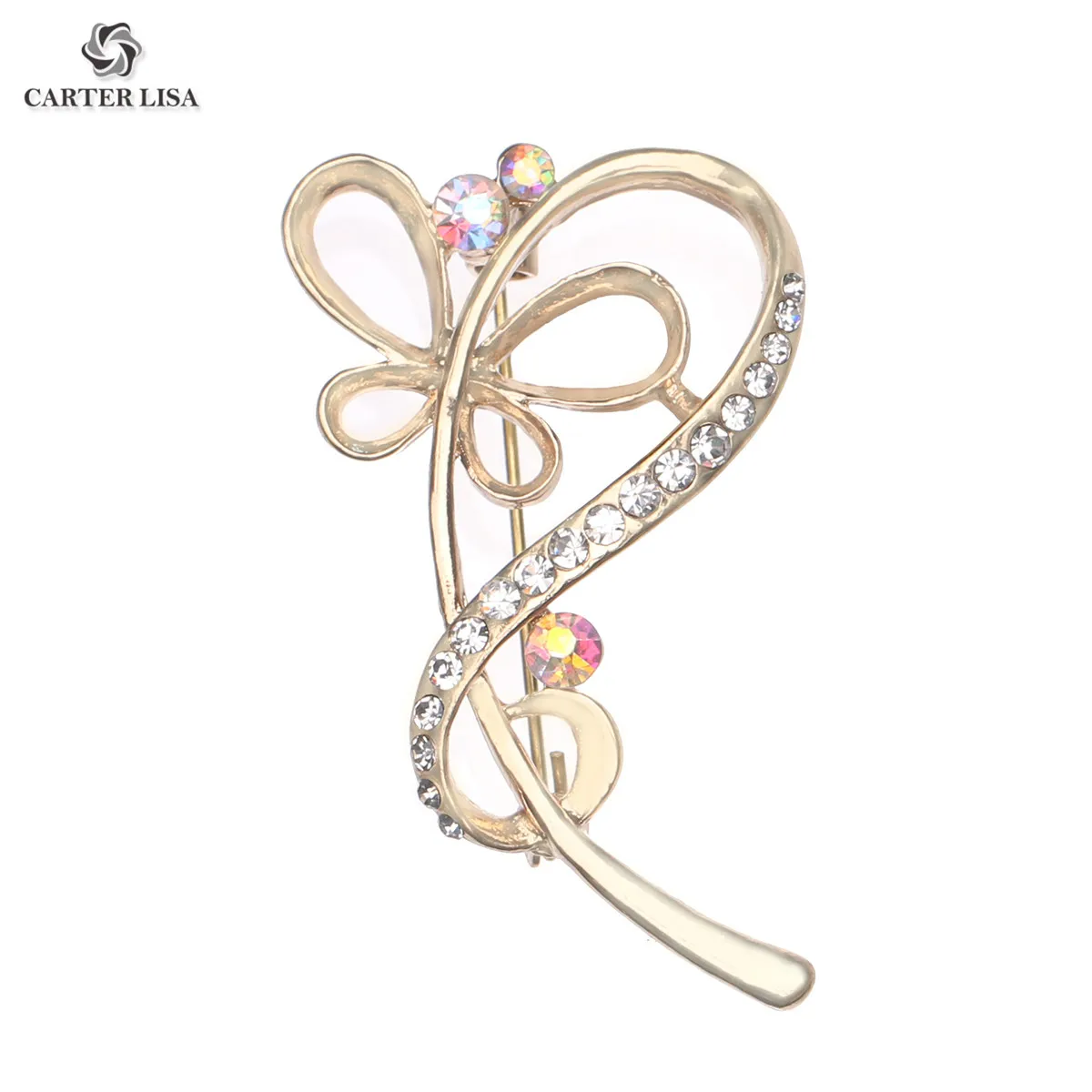 CARTER LISA Art Броши Стразы из кристалла сплав Бабочка Свадебная брошь булавка