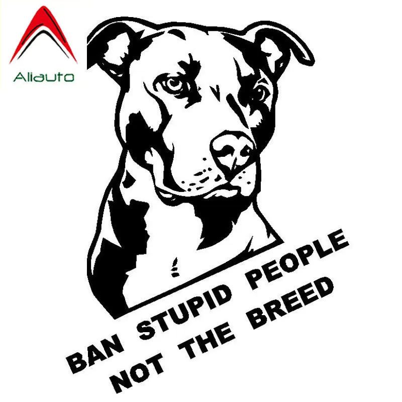 

Автомобильная наклейка Aliauto, Бан, Глупые люди, не собака, Питбуль, водонепроницаемые наклейки, аксессуары для мотоциклов, 20 см * 26 см
