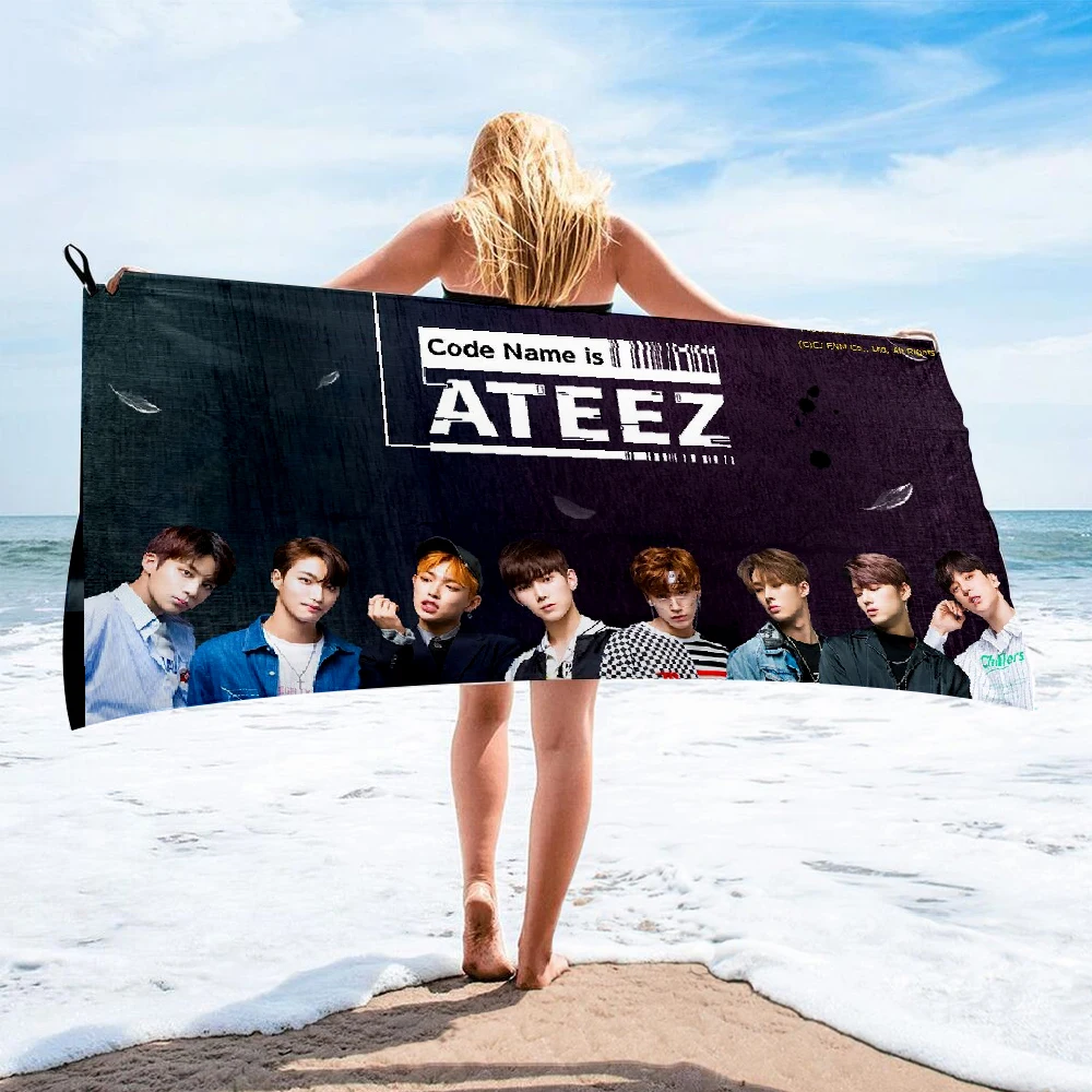 Банное полотенце ATEEZ HongJoong SeongHWA пляжное женская шелковая длинная юбка с принтом
