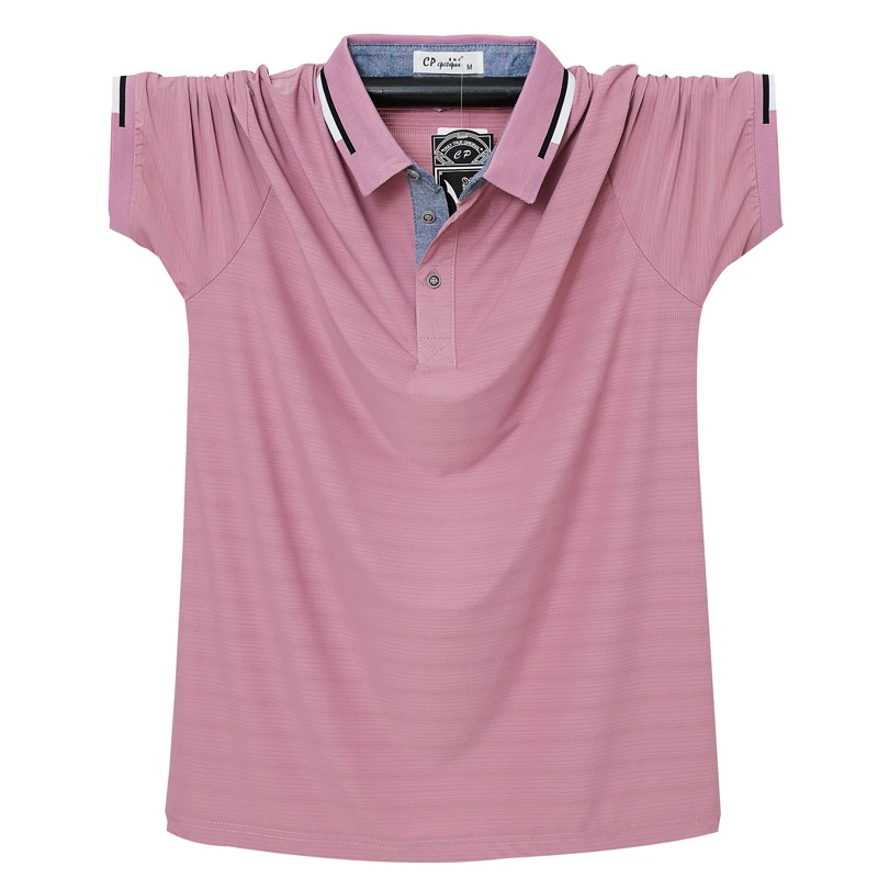 

Oversize 5XL 6XL Fat Casual Loose Mens Polo 2021 Summer Breathable Cool Men Short Top Tees Polo Turn Down Collar Business Polo