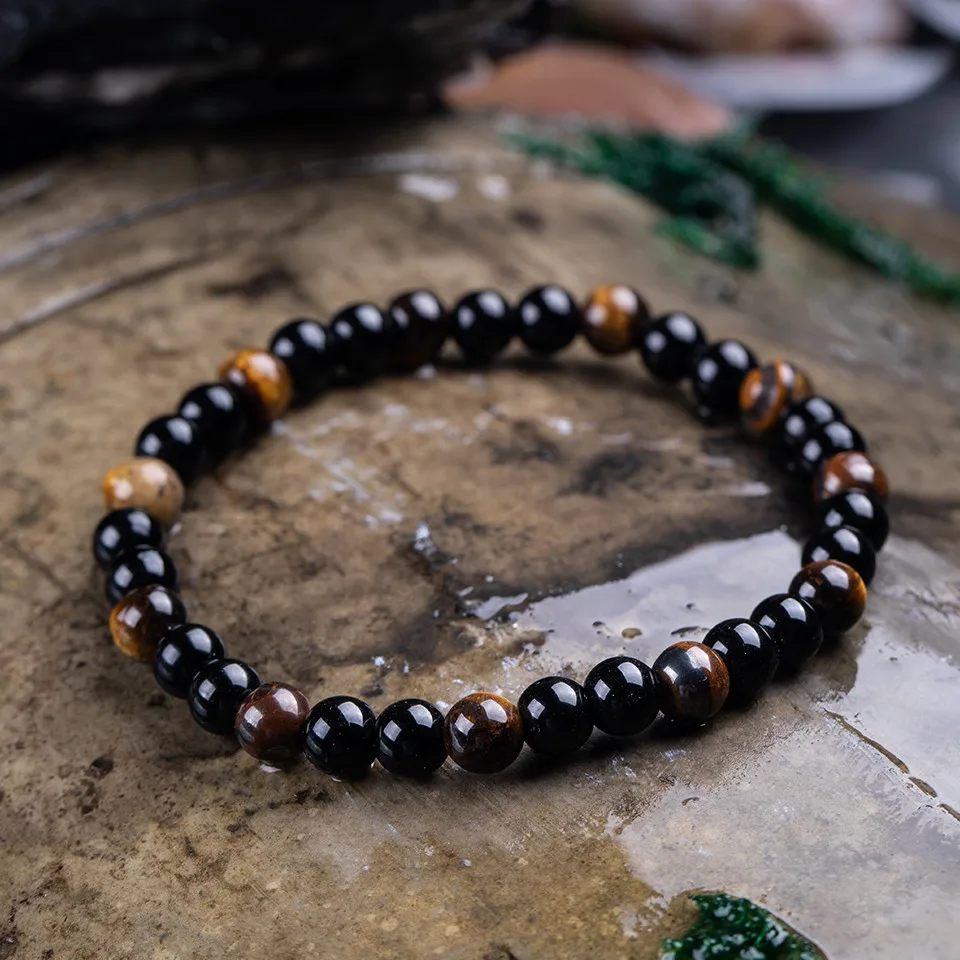 6 мм модные очаровательные браслеты с бусинами из натурального камня для женщин и