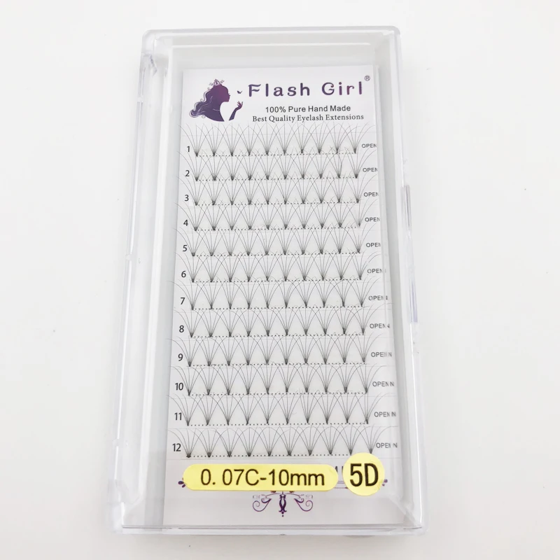 Flash Girl оптом 3D 0.07C готовый объемный веер фотография|Накладные ресницы| |