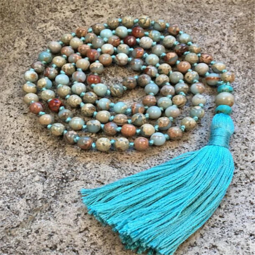 

8mm Natural imperial jasper gemstone beads Bracelet Mental Calming spread Emotional Chain Practice Handmade Wrist Seven Chakras