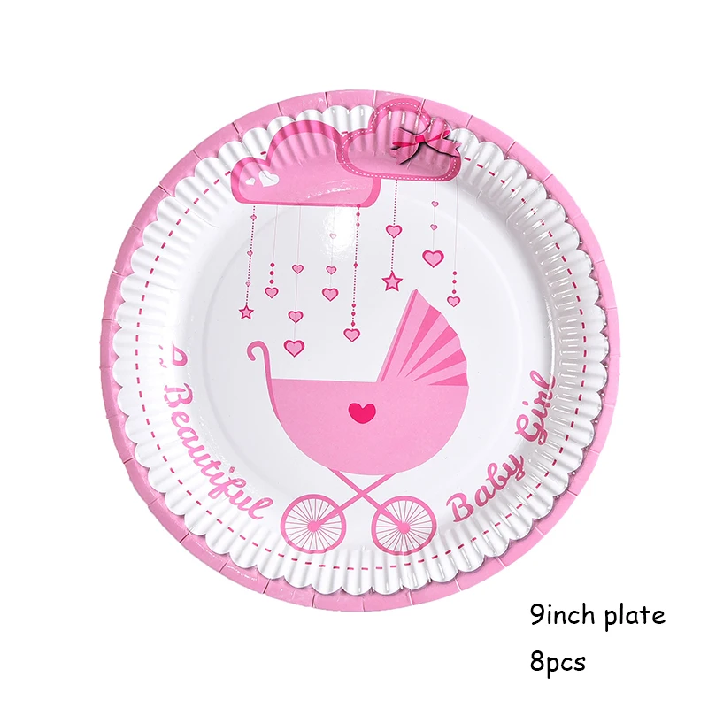 8pc 9inch plate Мультяшный слон столовая посуда тарелка бумажная чашка полотенце детский день рождения, детский душ вечерние принадлежности одноразовая посуда - Цвет: 8pc 9inch plate