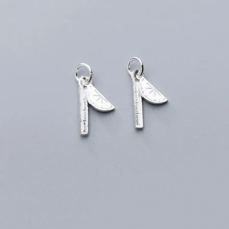 MEETSOFT классический из стерлингового серебра S925 пробы транспортир и линейка