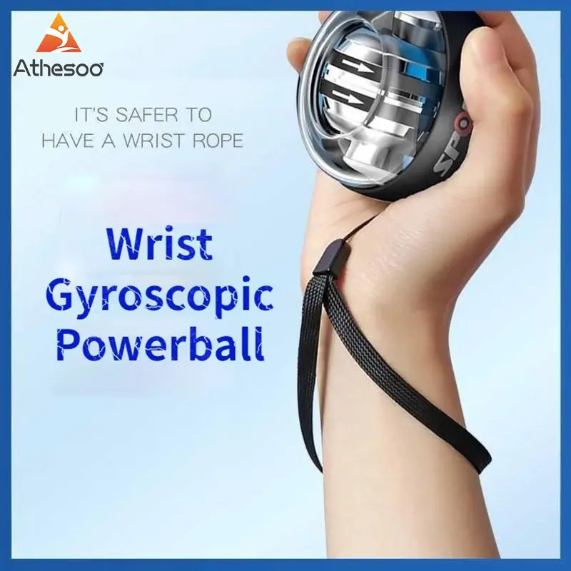 Athesoo Gyro Power Wrist Ball LED Gyroscopic Powerball Grip Magnetic Centrifugal Autostart Self-starting Range Arm Hand Relax