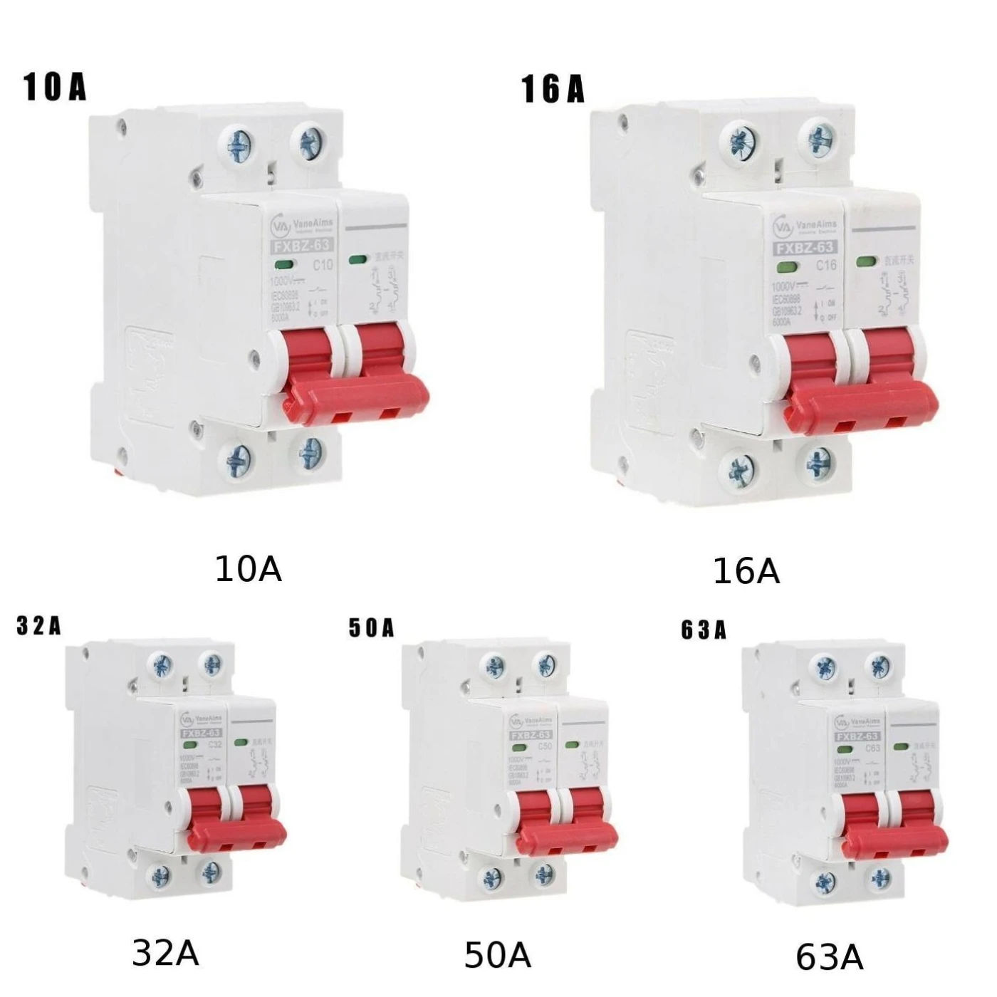 Миниатюрный автоматический воздушный выключатель на солнечной энергии 1000 В