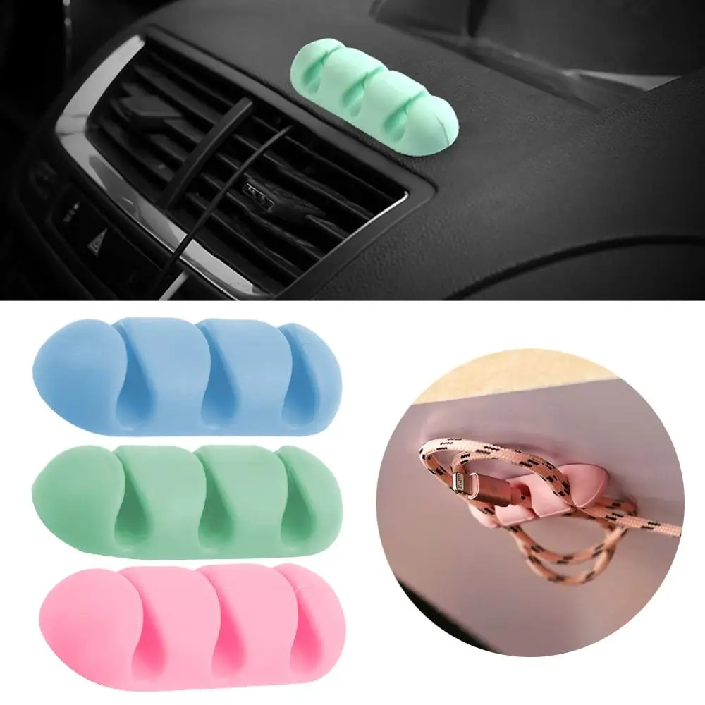 5 шт. провод держатель силиконовый для наушников USB Кабельный зажим самоклеящаяся