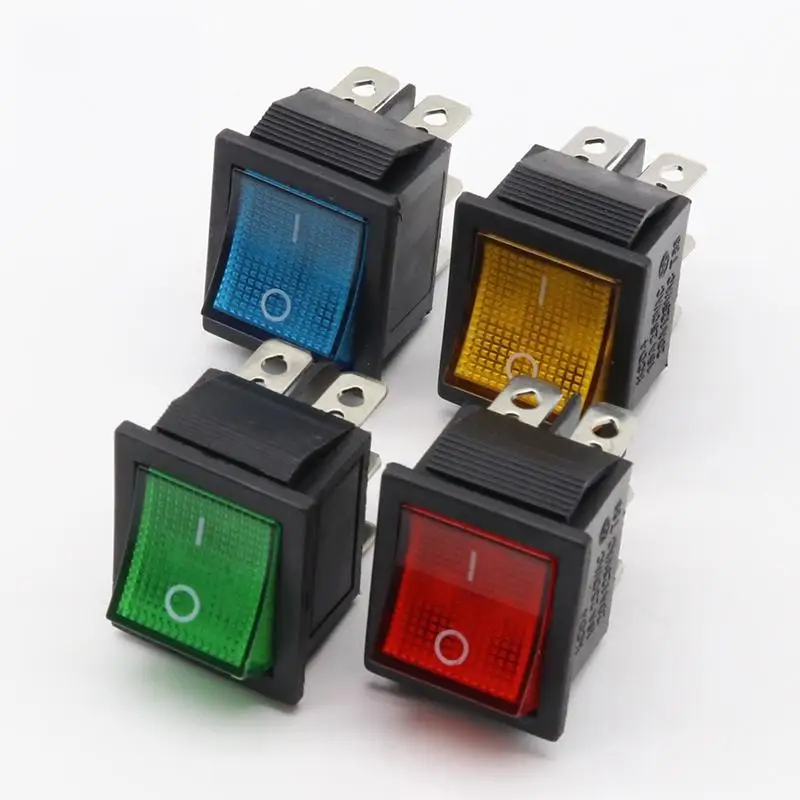 

1pcs brass spare parts illuminuted 6 pins rocker switch with lamp