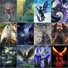 Алмазная живопись 5D сделай сам, вышивка из дракона в западном стиле, мозаика из квадратных и круглых страз, вышивка крестиком, домашний декор