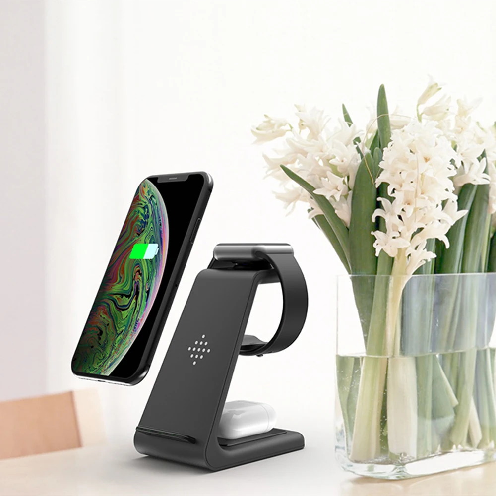 

3 In 1 Wireless Charger 10W Fast Charge for Samsung S10 S9 Note 10 9 10W Fast Charging Stand For iPhone 11 Pro XS XR X 8 Charge