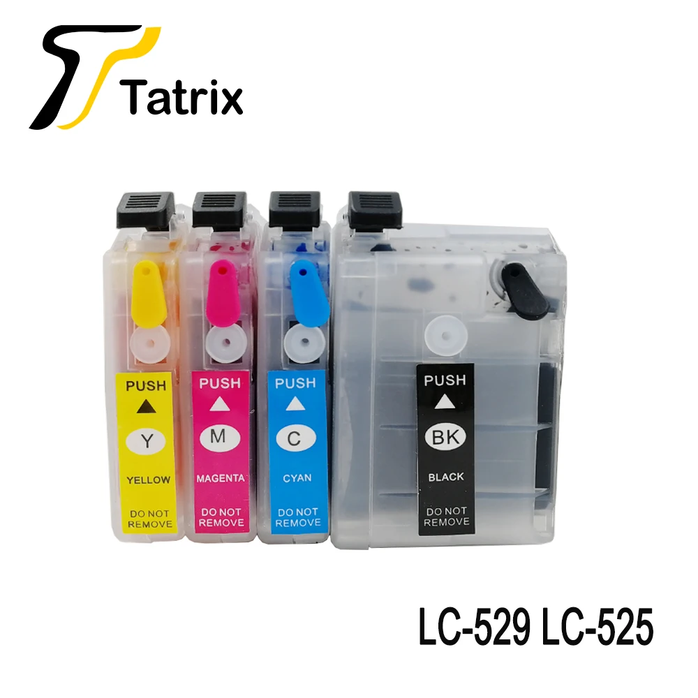 Tatrix 4PK картридж с полным заполнением подходит для Brother LC525 LC529 принтера DCP-J100 DCP-J105