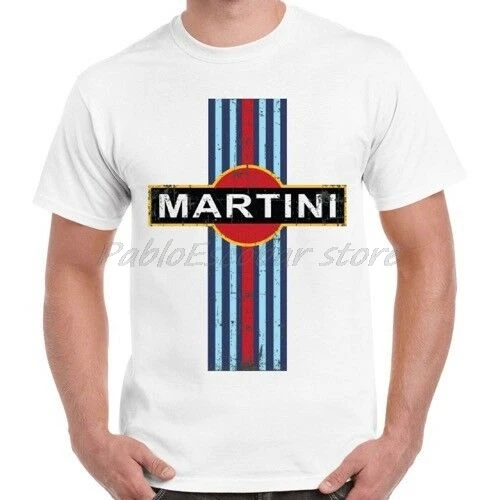 Винтажная крутая Подарочная футболка Martini с гоночными автомобилями Мужская