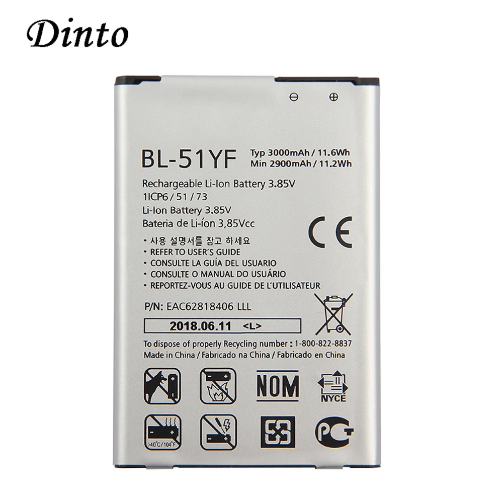 Dinto Высококачественная BL-51YF BL51YF BL 51YF Замена 3000mAh Мобильный телефон Аккумулятор