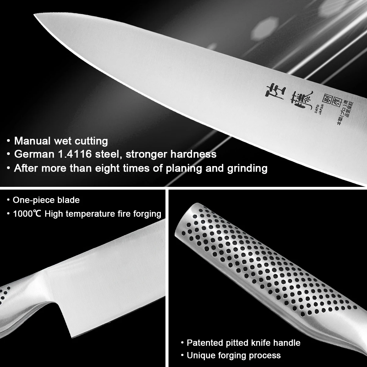 Набор японских ножей шеф-повара из 3 предметов кухонный нож для приготовления