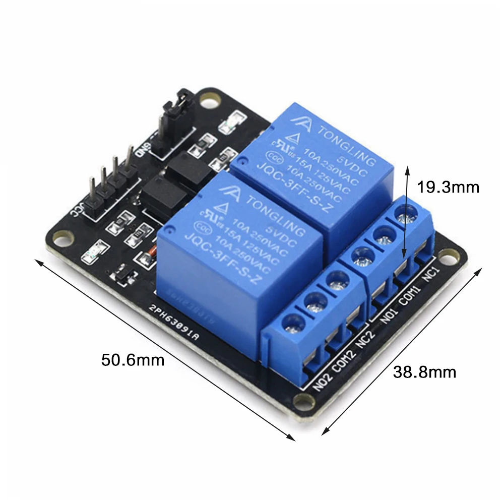 

2 Way Relay Module 5V with Optocoupler Protection Relay Expansion Board MCU Development Board Accessories