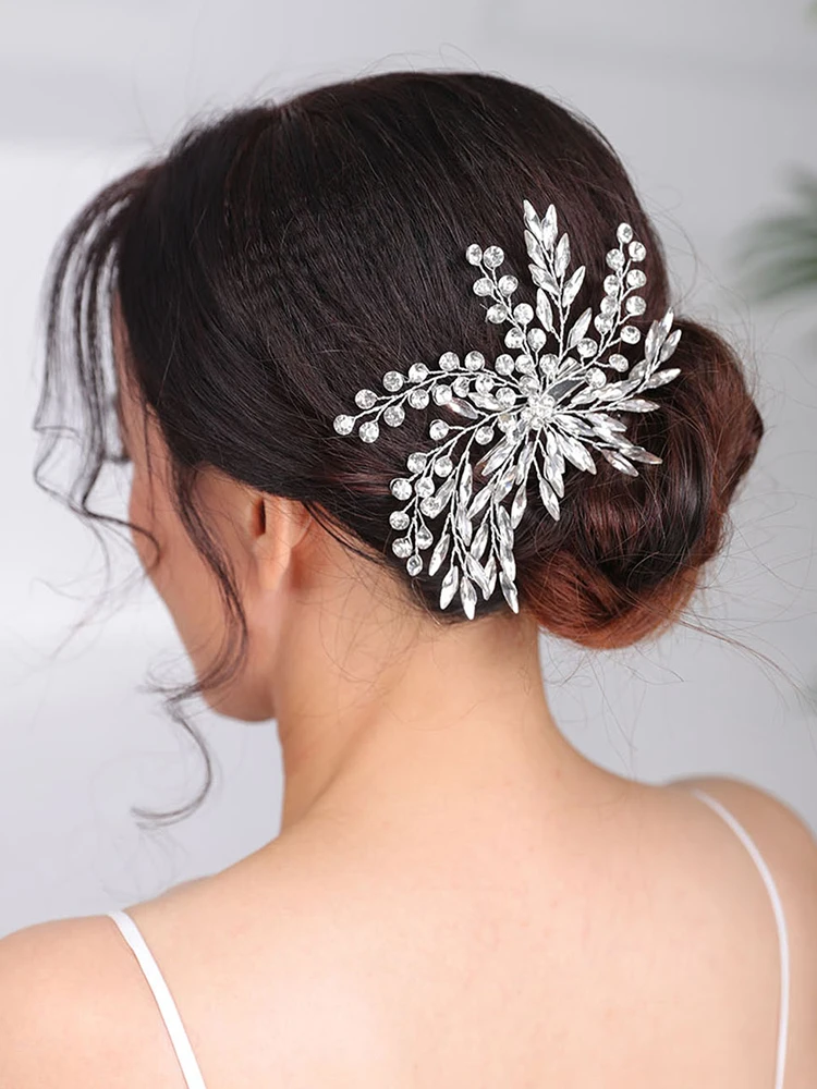 Женская заколка для волос ручной работы винтажная Серебристая свадебные