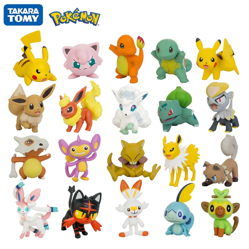 

Tomy Pokemon 3-9cm Pet Collection Pikachu Squirtle Bulbasaur Charmander Vulpix Eevee Abra Litten Anime Figures Dolls Model Toys