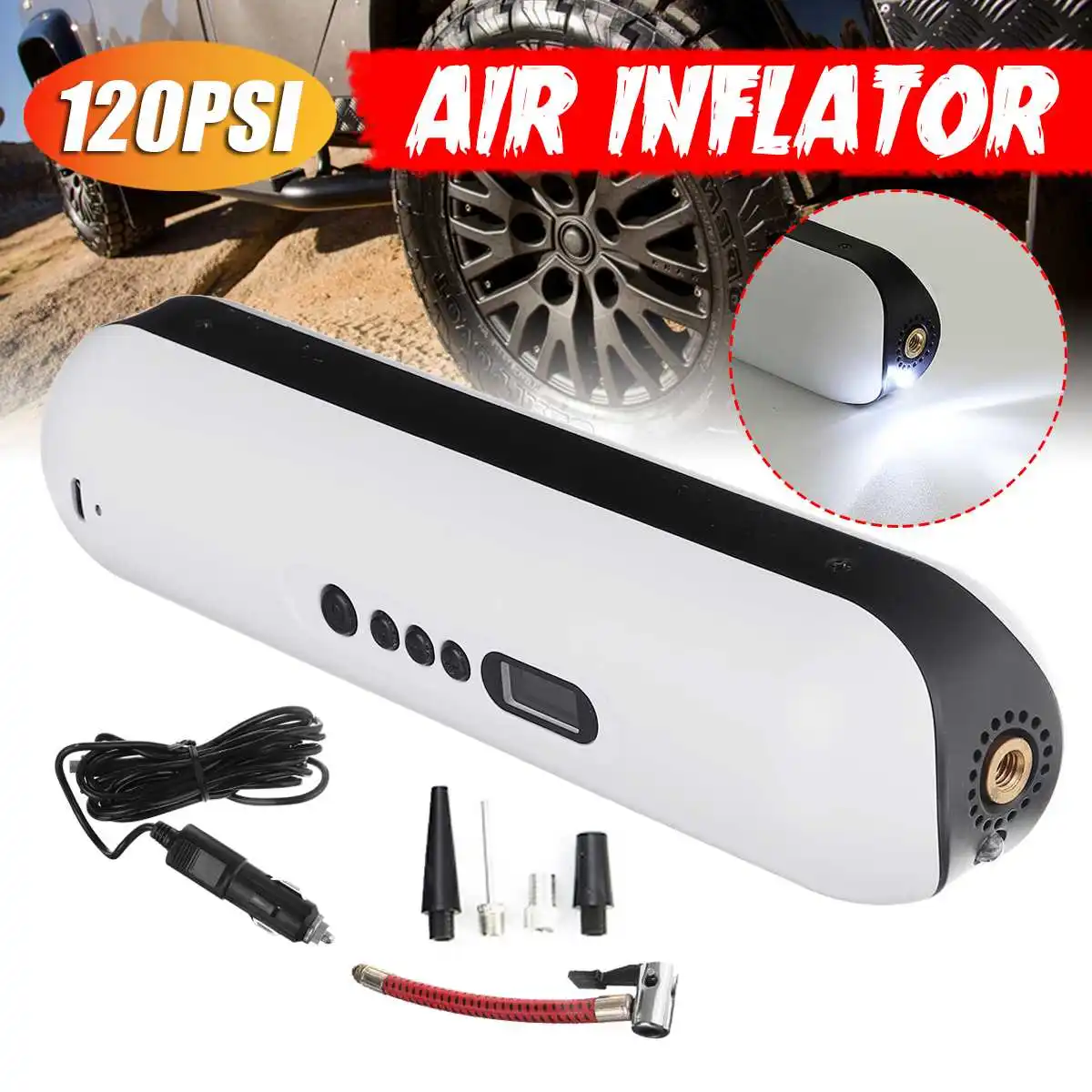 Electric Car Bicycle Pump Rechargeable Air Inflator High Pressure Portable 12VTyre For Tires | Автомобили и мотоциклы