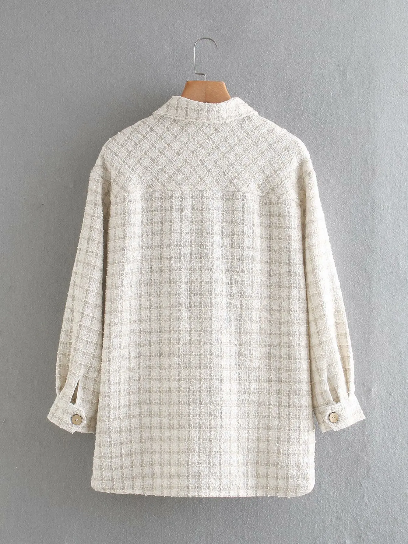 

2020 Summer New Plaid Shirt Jacket Lady zaraing-style za women 2020 sheining vadiming women female blouse shirt Lfd9717