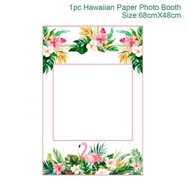 Hawaii Photo Frame FENGRISE пальмовых листьев в гавайском стиле вечерние украшения Гавайи тропический вечерние летние Фламинго участник Luau Свадебный декор Алоха, ананас - Цвет: Hawaii Photo Frame