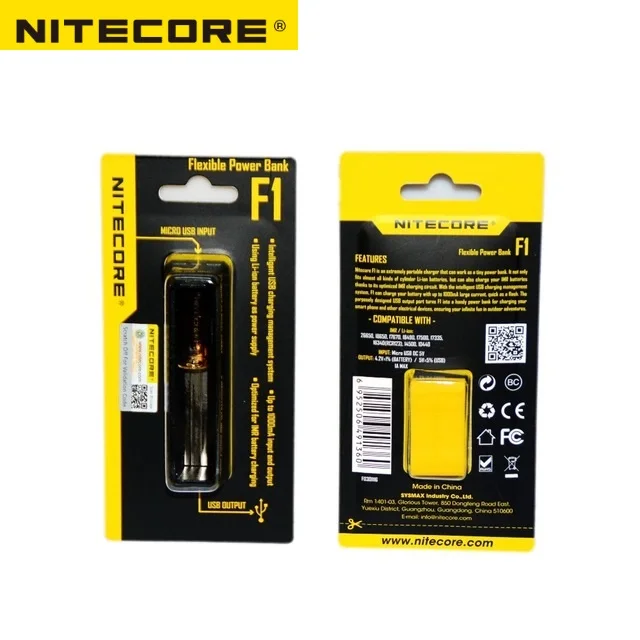 NITECORE F1 зарядное устройство 5V 1A Micro-USB внешний смарт-аккумулятор для Li-Ion IMR 26650 18650 10440 14500 батареи зарядное устройство
