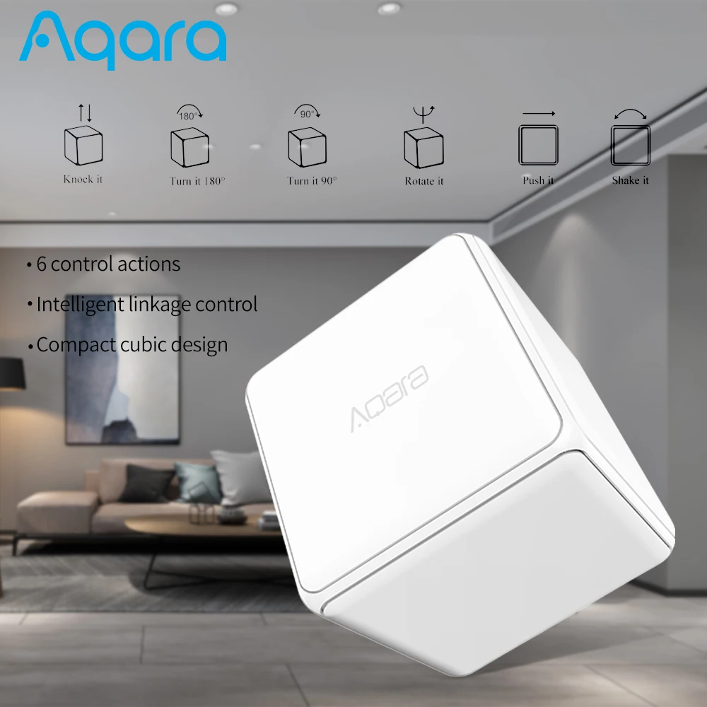 

Блок управления Aqara Zigbee Gateway, умный контроллер с 6 действиями, работает с приложением Xiaomi Mijia