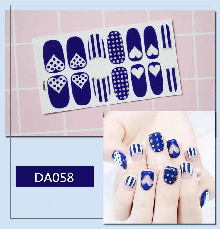 14tips/sheet stickers for nails Full Cover Sticker Wraps Decorations Manicure Slider Nail Vinyls Nails Decals | Красота и здоровье