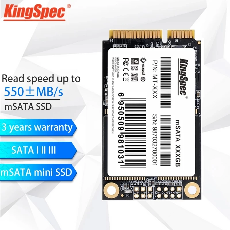 Внутренний твердотельный диск KingSpec mSATA III 128 ГБ/512 ГБ/ТБ жесткий SATA для ноутбуков