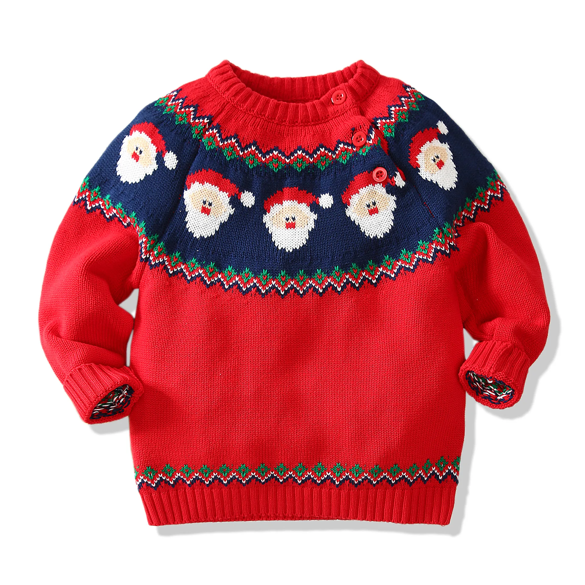 

Kids Sweaters Fashion Santa Claus Printing Sweater for Boys Girls Clothing Christmas Red Sweater Children Clothes High Quality